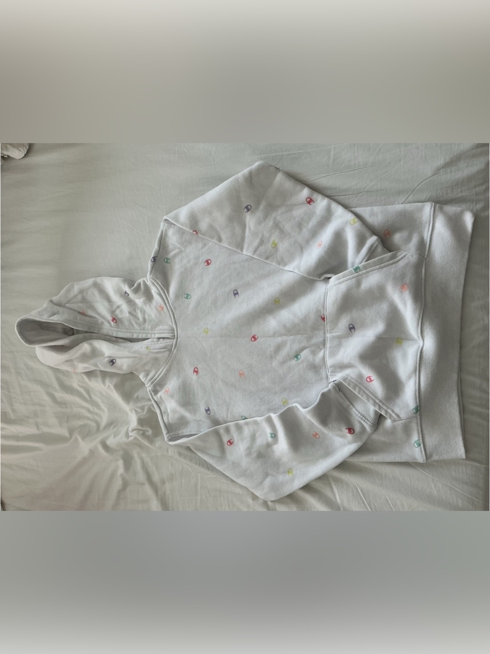 Champion Kids All Over Multi C Logo Print Hoodie Size L